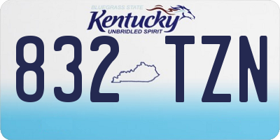 KY license plate 832TZN
