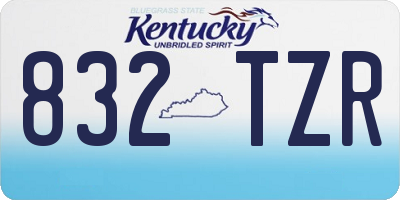 KY license plate 832TZR