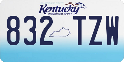 KY license plate 832TZW