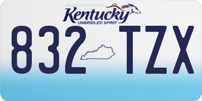 KY license plate 832TZX