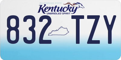 KY license plate 832TZY