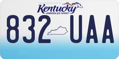 KY license plate 832UAA