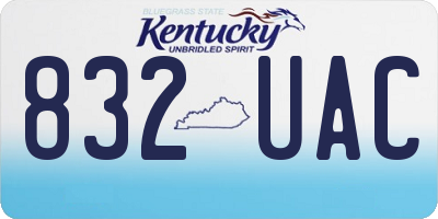 KY license plate 832UAC