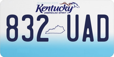 KY license plate 832UAD
