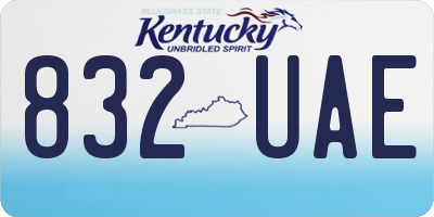 KY license plate 832UAE