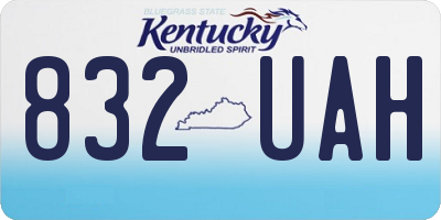 KY license plate 832UAH
