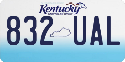 KY license plate 832UAL