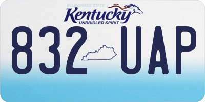 KY license plate 832UAP