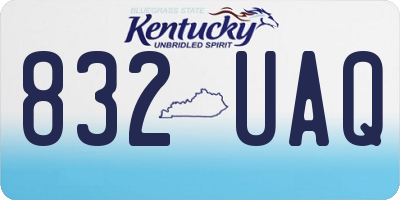 KY license plate 832UAQ