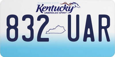 KY license plate 832UAR