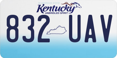 KY license plate 832UAV