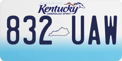 KY license plate 832UAW