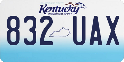KY license plate 832UAX