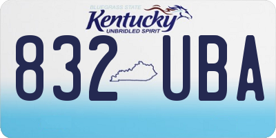 KY license plate 832UBA
