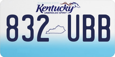 KY license plate 832UBB