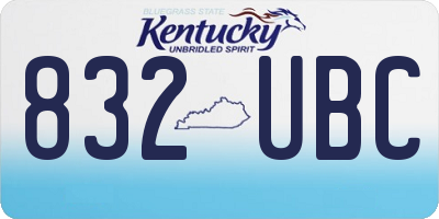 KY license plate 832UBC