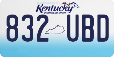 KY license plate 832UBD