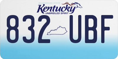 KY license plate 832UBF
