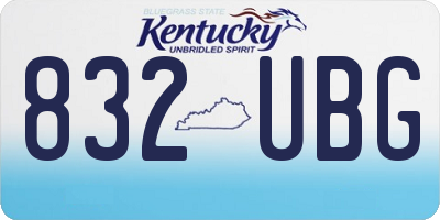 KY license plate 832UBG