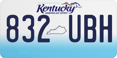 KY license plate 832UBH