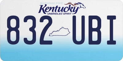 KY license plate 832UBI