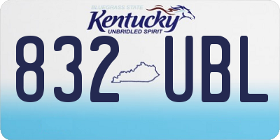 KY license plate 832UBL