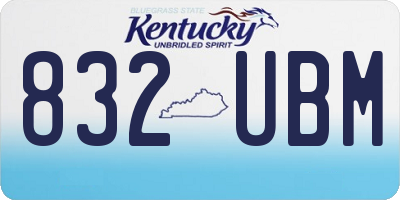 KY license plate 832UBM