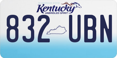 KY license plate 832UBN