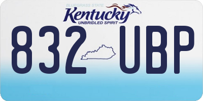 KY license plate 832UBP