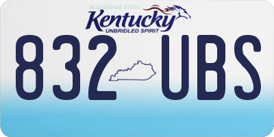KY license plate 832UBS