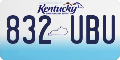 KY license plate 832UBU