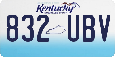 KY license plate 832UBV