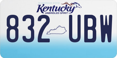 KY license plate 832UBW