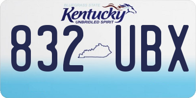 KY license plate 832UBX
