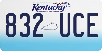 KY license plate 832UCE