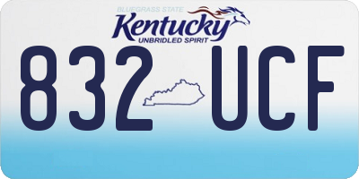 KY license plate 832UCF
