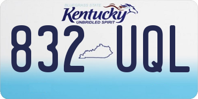 KY license plate 832UQL