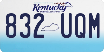KY license plate 832UQM