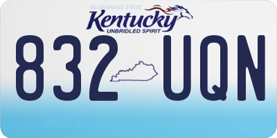 KY license plate 832UQN