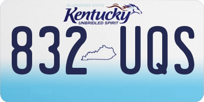 KY license plate 832UQS