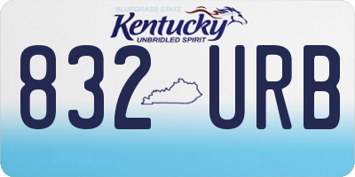 KY license plate 832URB
