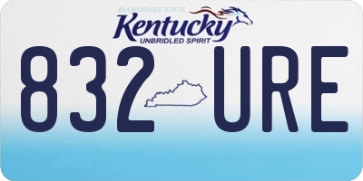 KY license plate 832URE