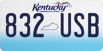 KY license plate 832USB