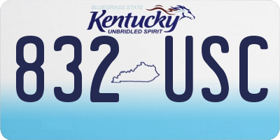KY license plate 832USC