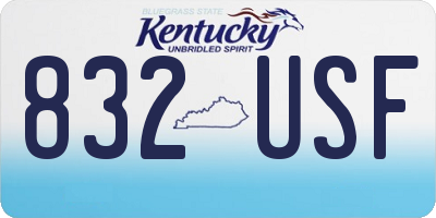 KY license plate 832USF
