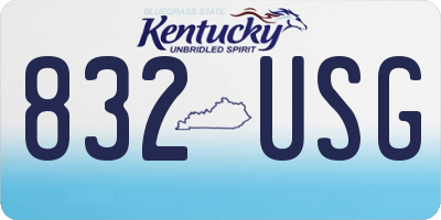 KY license plate 832USG