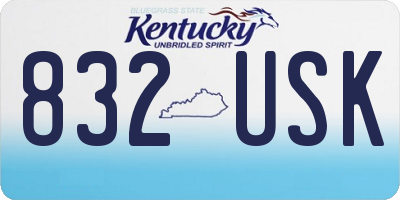 KY license plate 832USK