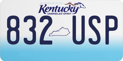 KY license plate 832USP