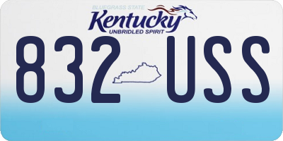 KY license plate 832USS