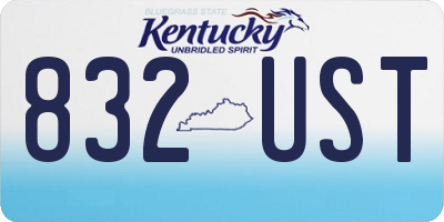 KY license plate 832UST